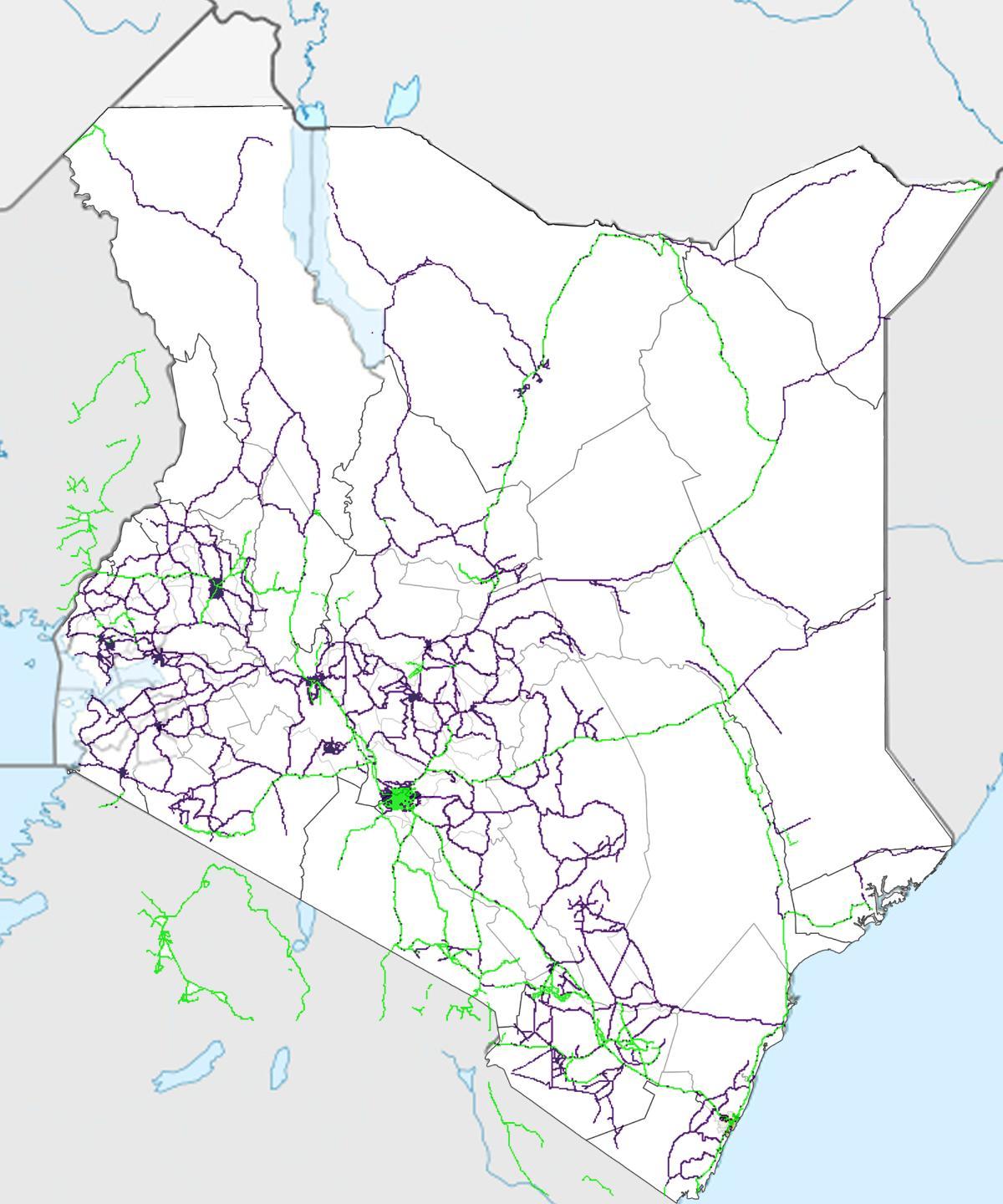 bản đồ của Kenya đường sắt