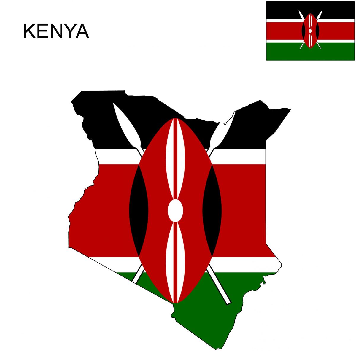 bản đồ của Kenya cờ