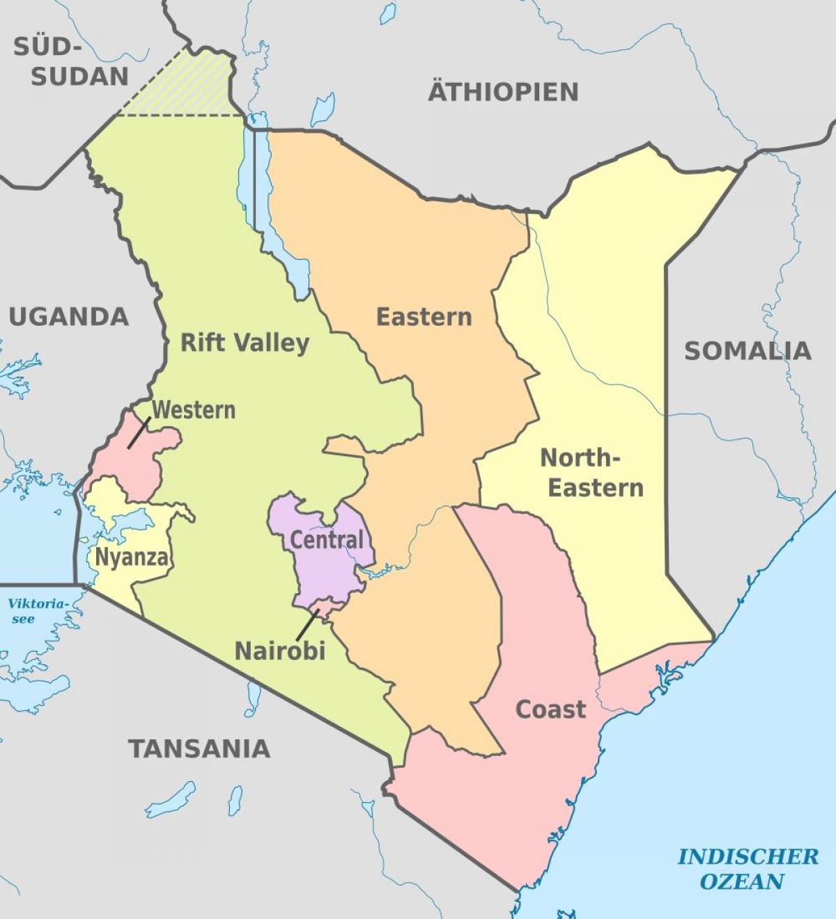 Kenya hành chính bản đồ