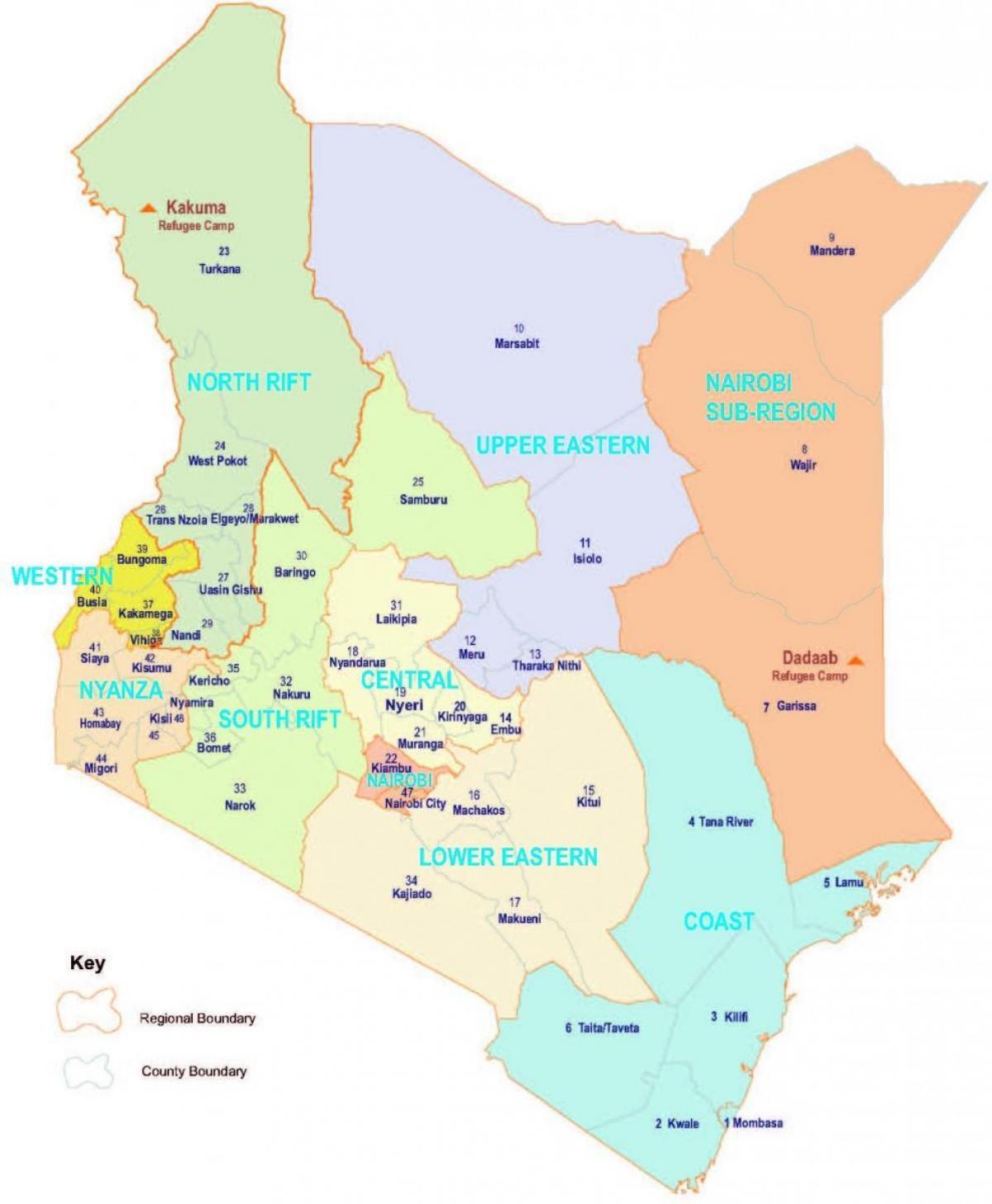 bản đồ của Kenya tôn giáo