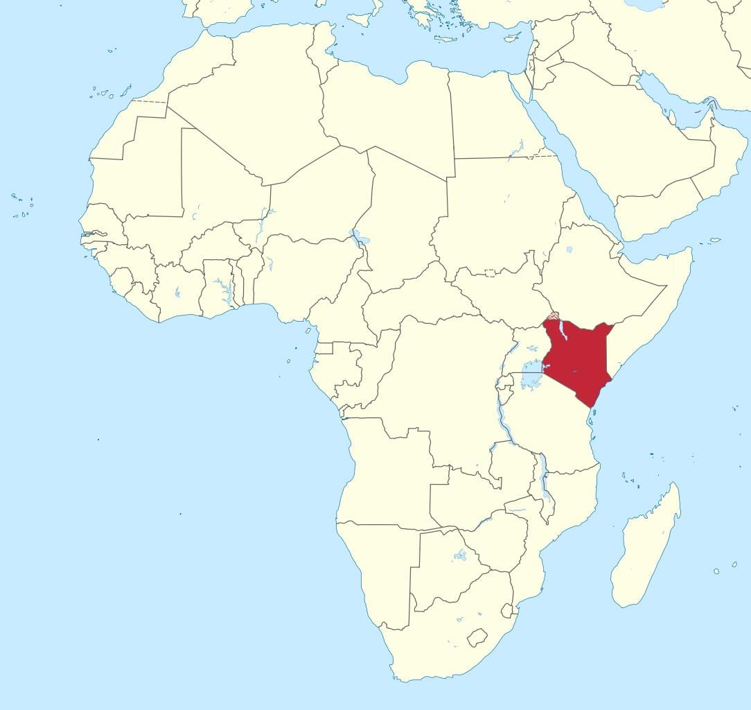 bản đồ của phi với Kenya đánh dấu