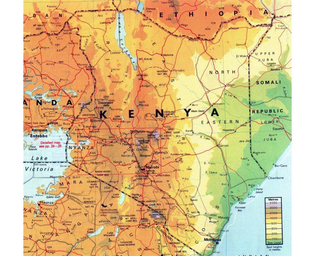 Kenya địa lý bản đồ