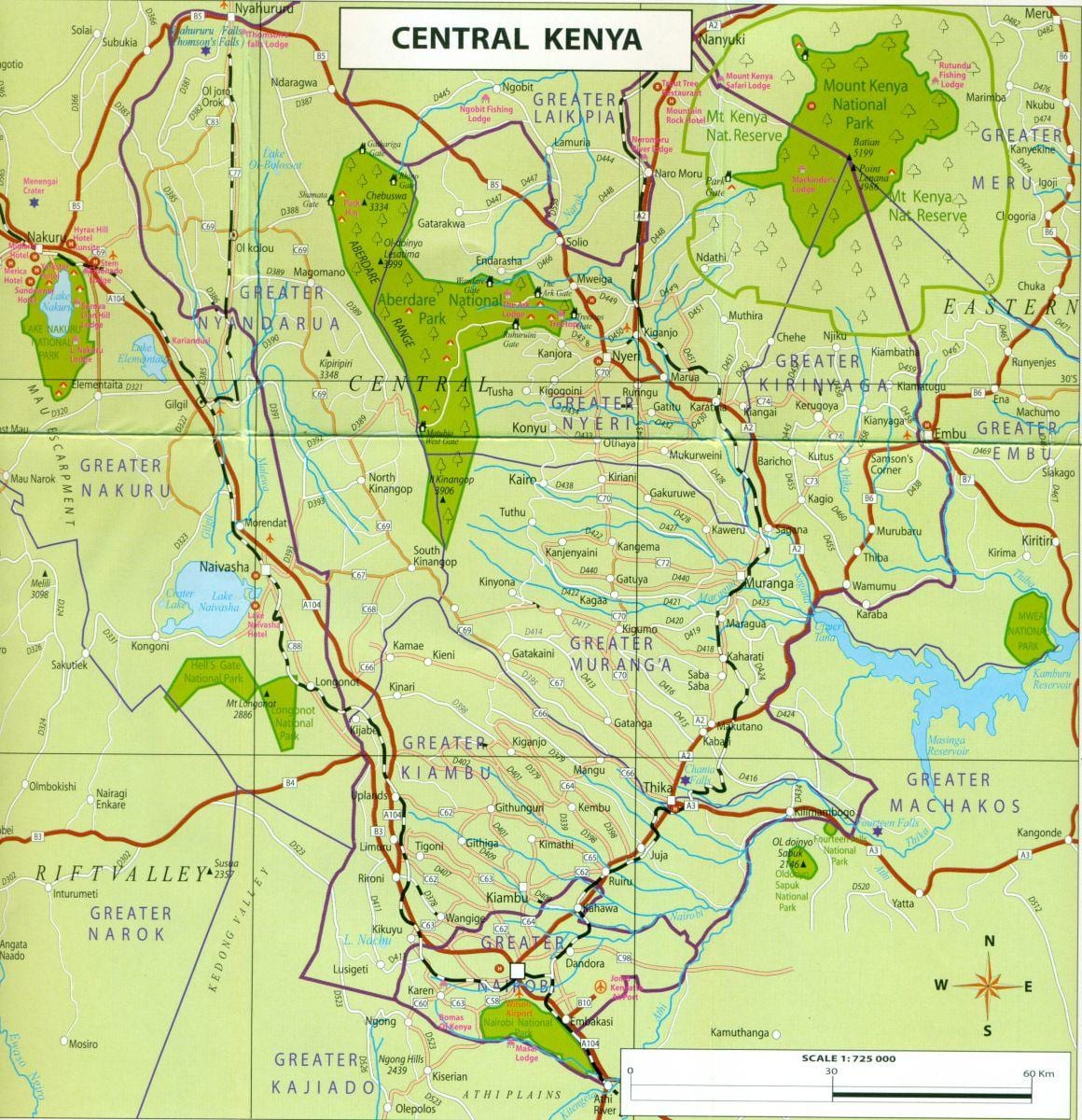 bản đồ của trung tâm Kenya