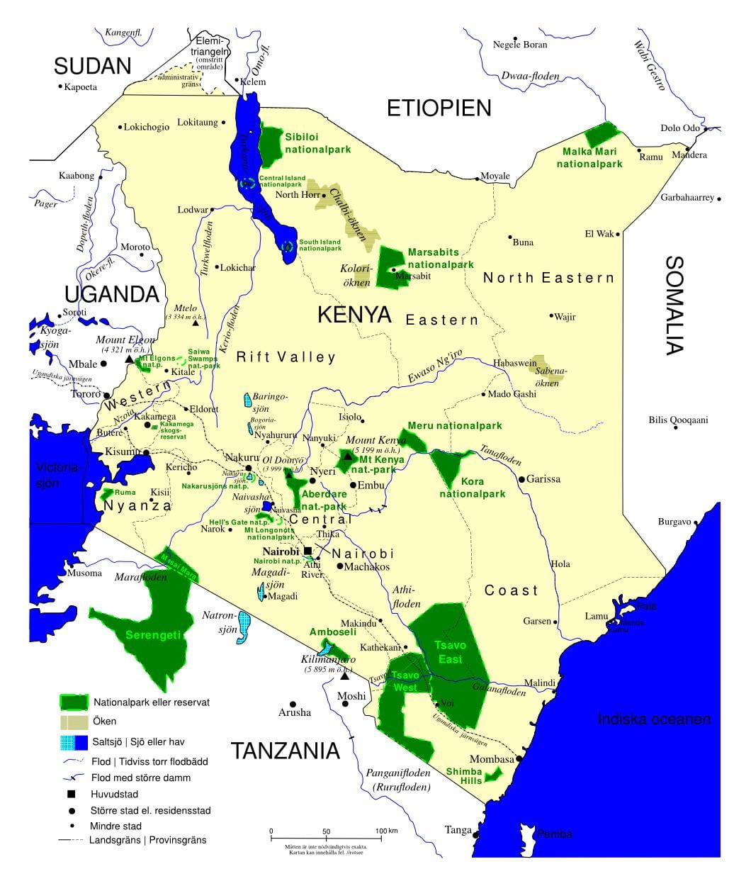 bản đồ của Kenya con chim