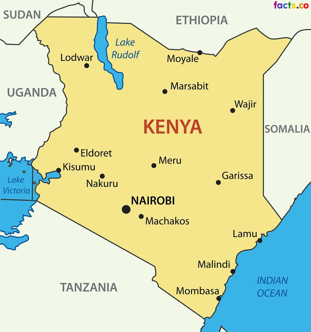 bản đồ của Kenya nước