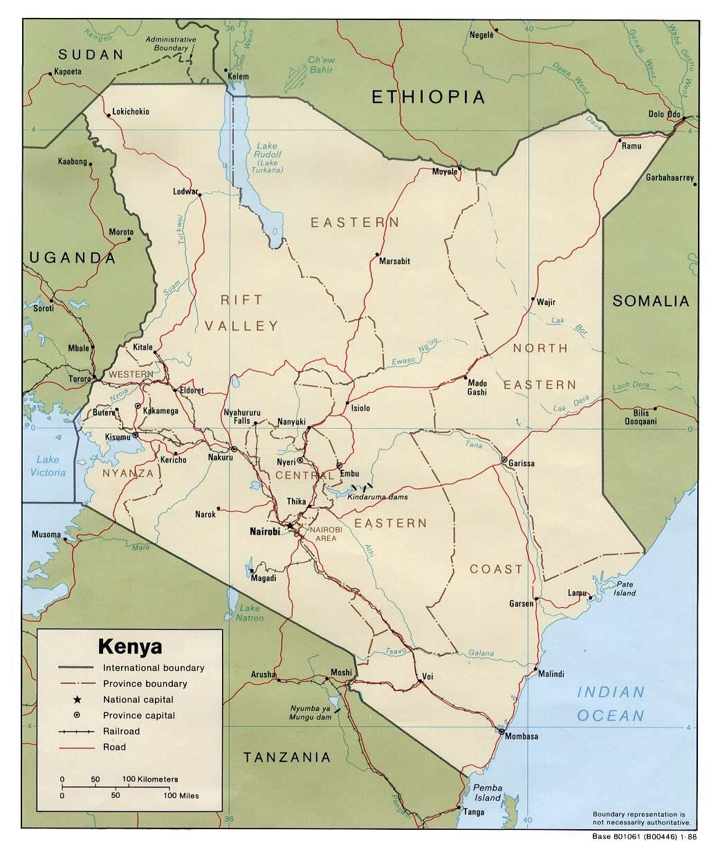 Kenya sông bản đồ