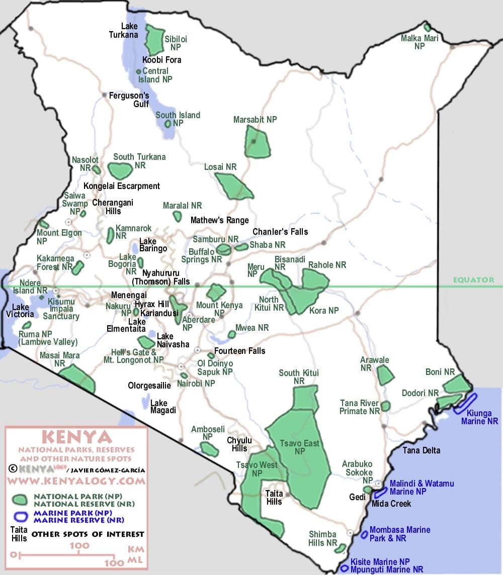 bản đồ của Kenya safari