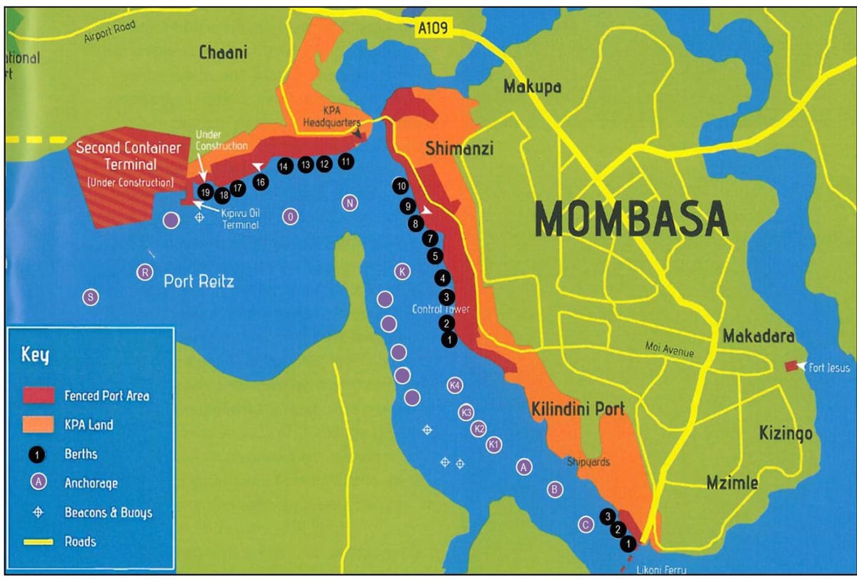 bản đồ của mombasa Kenya