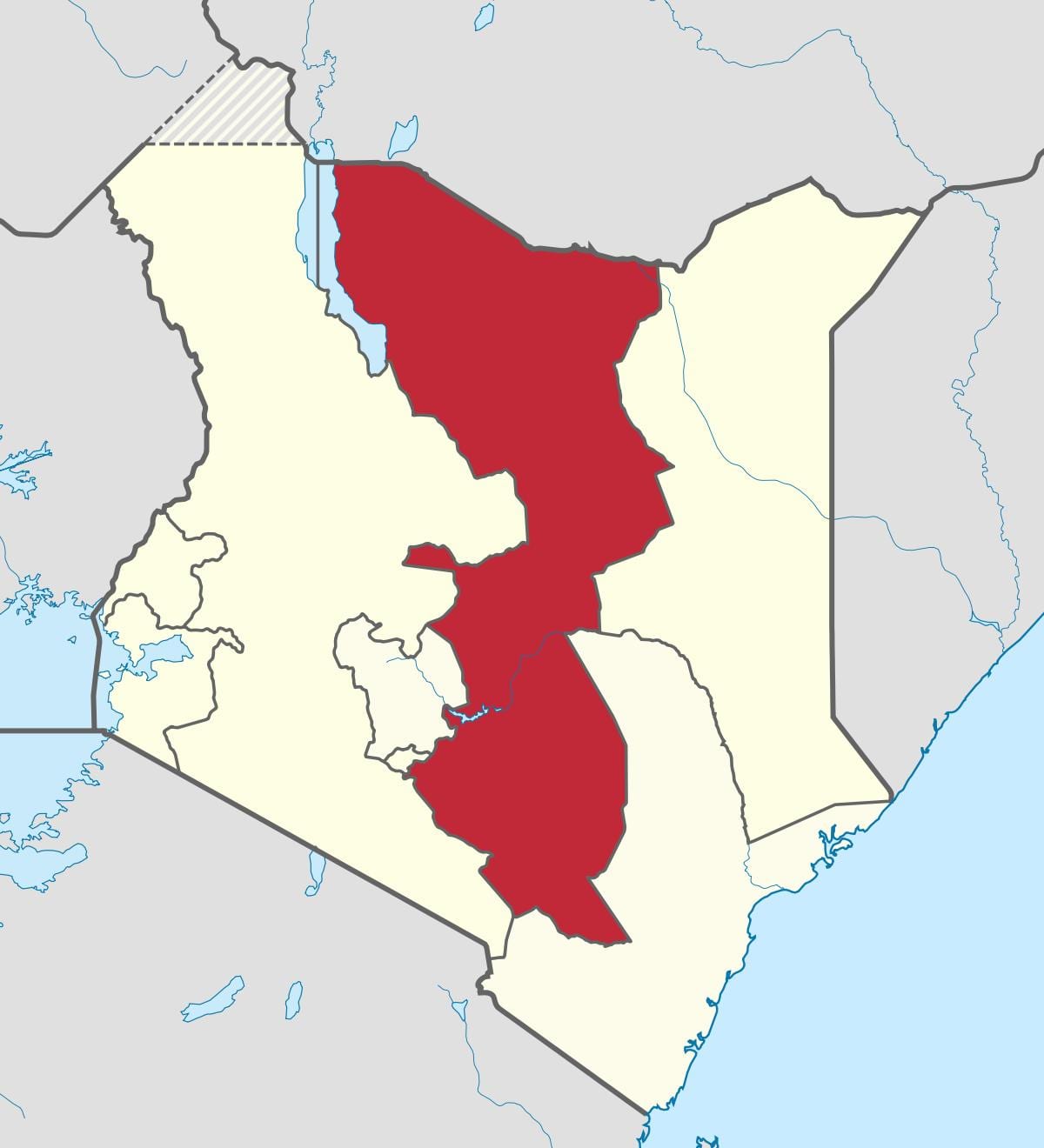 bản đồ của đông tỉnh Kenya