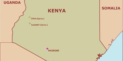 Bản đồ của đơn giản bản đồ của Kenya