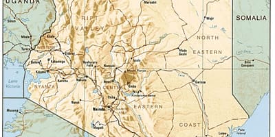 Bản đồ của Kenya đang ở thị trấn lớn