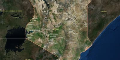 Bản đồ của bản đồ vệ tinh của Kenya