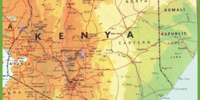 Kenya mạng lưới đường bản đồ