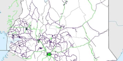 Bản đồ của Kenya đường sắt