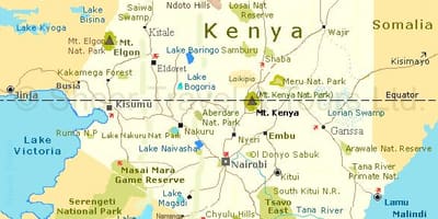 Kenya du lịch bản đồ