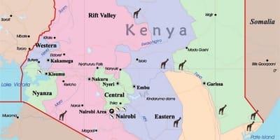 Một bản đồ của Kenya