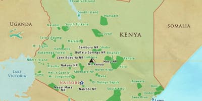 Bản đồ của Kenya công viên quốc gia và dự trữ