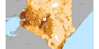 Kenya mật độ dân bản đồ