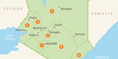 Bản đồ của Kenya khu vực