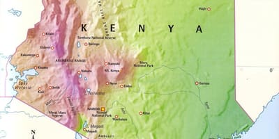 Bản đồ của Kenya núi