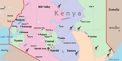 Bản đồ của Kenya ngôn ngữ