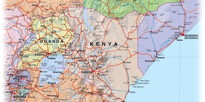 Bản đồ của Kenya nguyên
