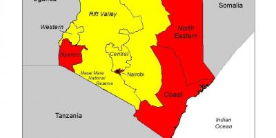 Bản đồ của Kenya sốt rét
