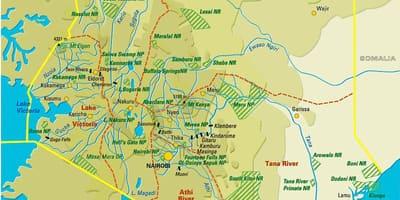 Bản đồ của Kenya thảm thực vật