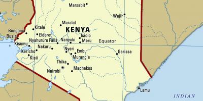 Bản đồ của Kenya với thành phố