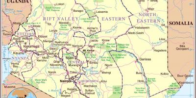 Kenya bản đồ đường chi tiết