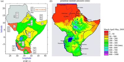 Bản đồ của Kenya khí hậu