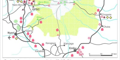 Mt Kenya trên bản đồ châu phi