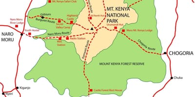 Bản đồ của núi Kenya